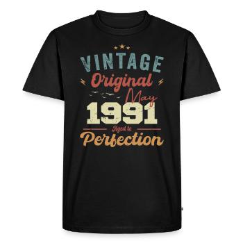 May 1991 Birthday May 1991 Gift May 1991 - Men's Premium Organic T-Shirt - black - Front - Nico (187cm)