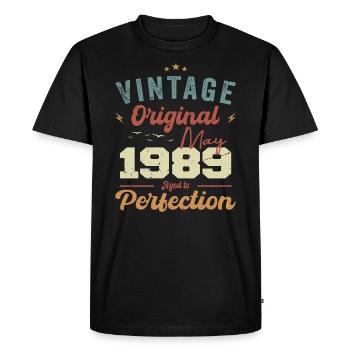May 1989 Birthday May 1989 Gift May 1989 - Men's Premium Organic T-Shirt - black - Front - Nico (187cm)