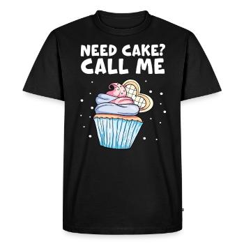 Cupcake Muffin pâtisserie cadeau - T-shirt Premium bio Homme - noir - Devant - Nico (187cm)