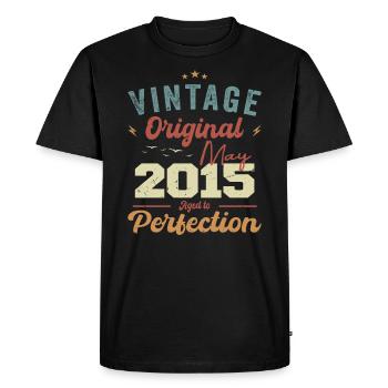 Mai 2015 Anniversaire Mai 2015 Cadeau Mai 2015 - T-shirt Premium bio Homme - noir - Devant - Nico (187cm)