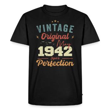 Mai 1942 Anniversaire Mai 1942 Cadeau Mai 1942 - T-shirt Premium bio Homme - noir - Devant - Nico (187cm)