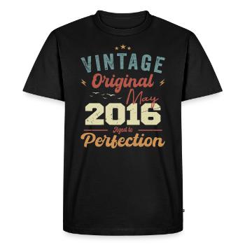 Mai 2016 Anniversaire Mai 2016 Cadeau Mai 2016 - T-shirt Premium bio Homme - noir - Devant - Nico (187cm)