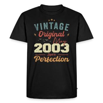 Mai 2003 Anniversaire Mai 2003 Cadeau Mai 2003 - T-shirt Premium bio Homme - noir - Devant - Nico (187cm)