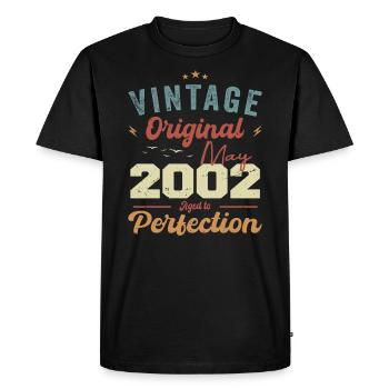 Mai 2002 Anniversaire Mai 2002 Cadeau Mai 2002 - T-shirt Premium bio Homme - noir - Devant - Nico (187cm)