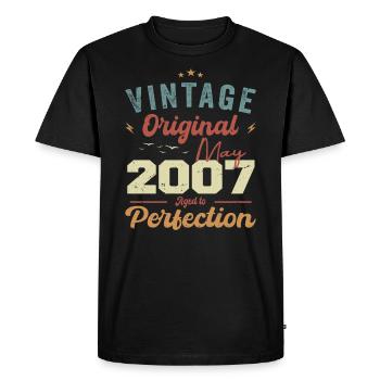 Mai 2007 Anniversaire Mai 2007 Cadeau Mai 2007 - T-shirt Premium bio Homme - noir - Devant - Nico (187cm)