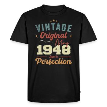 May 1948 Birthday May 1948 Gift May 1948 - Men's Premium Organic T-Shirt - black - Front - Nico (187cm)