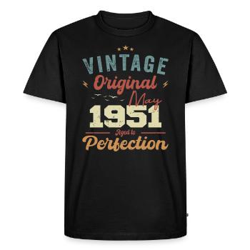 Mai 1951 Anniversaire Mai 1951 Cadeau Mai 1951 - T-shirt Premium bio Homme - noir - Devant - Nico (187cm)