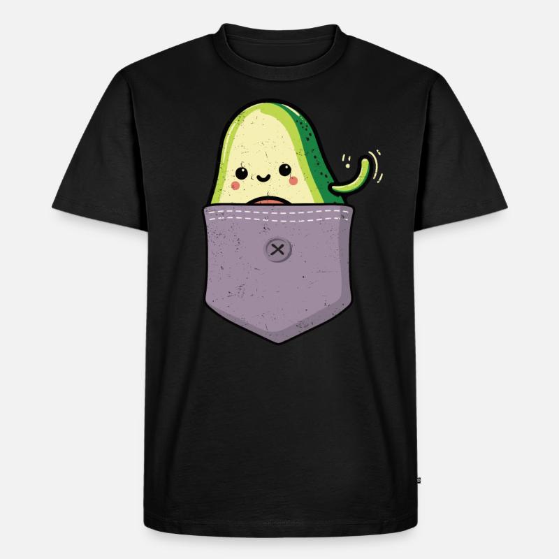Avocado - Männer Premium Bio T-Shirt - Schwarz