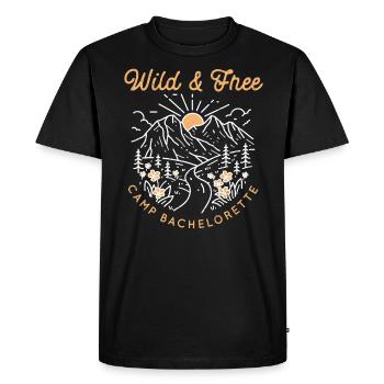 Vieille fille - T-shirt Premium bio Homme - noir - Devant - Nico (187cm)