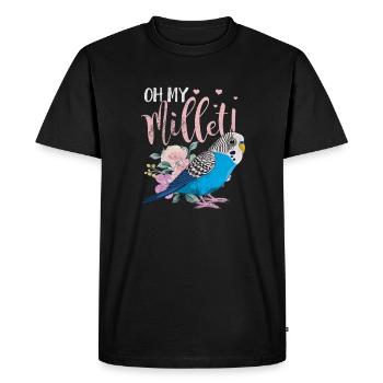 Perruche ondulée - T-shirt Premium bio Homme - noir - Devant - Nico (187cm)