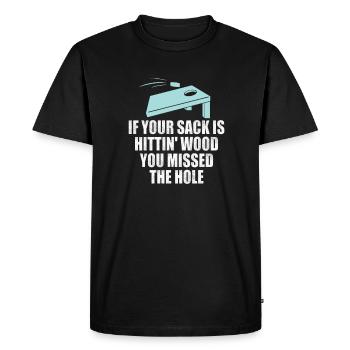 Cornhole Beanbag Blind Hole Gift - Men's Premium Organic T-Shirt - black - Front - Nico (187cm)