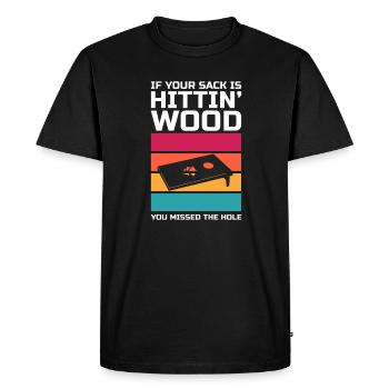 Cornhole Beanbag Blind Hole Gift - Men's Premium Organic T-Shirt - black - Front - Nico (187cm)