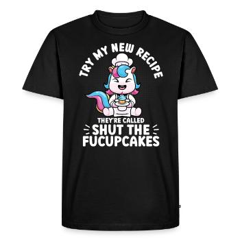 Cupcake Muffin pâtisserie cadeau - T-shirt Premium bio Homme - noir - Devant - Nico (187cm)