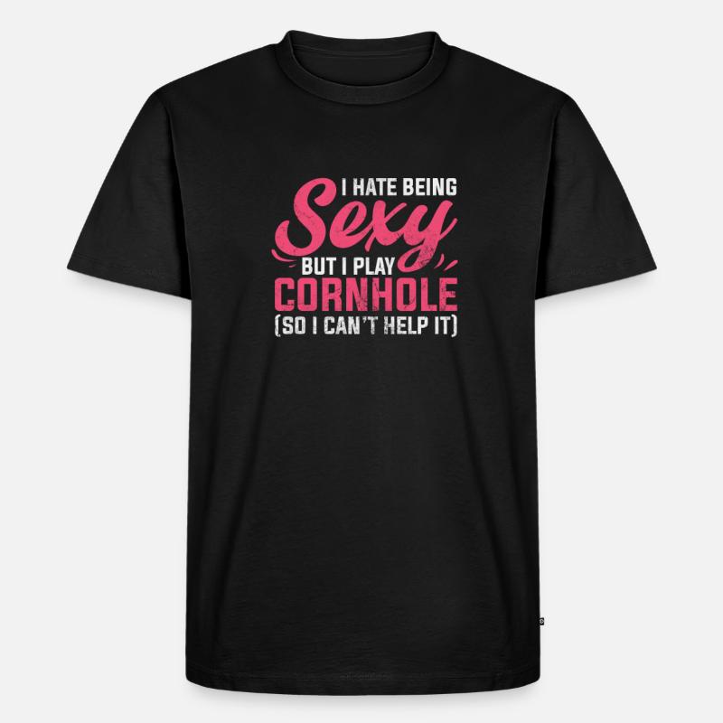 Cornhole - Männer Premium Bio T-Shirt - Schwarz