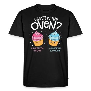 Cupcake Muffin pâtisserie cadeau - T-shirt Premium bio Homme - noir - Devant - Nico (187cm)