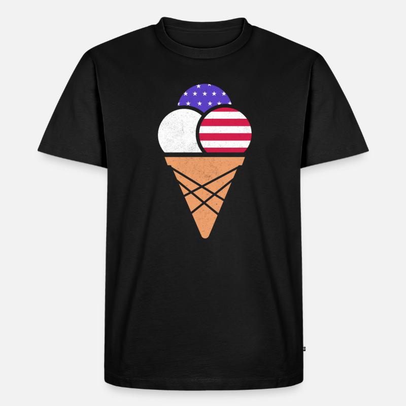 Eiscreme - Männer Premium Bio T-Shirt - Schwarz