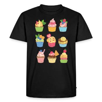 Cupcake - T-shirt Premium bio Homme - noir - Devant - Nico (187cm)