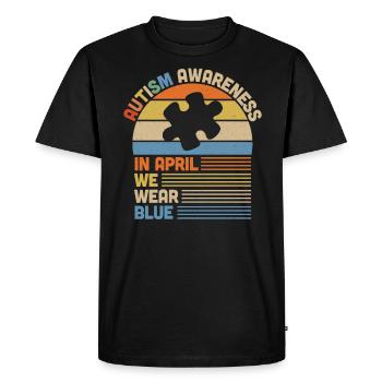 Autisme - T-shirt Premium bio Homme - noir - Devant - Nico (187cm)