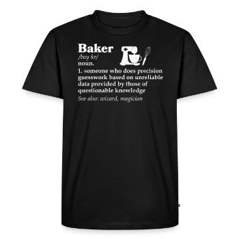 Baker - Men's Premium Organic T-Shirt - black - Front - Nico (187cm)