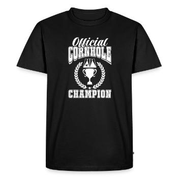 Cornhole Beanbag Blind Hole Gift - Men's Premium Organic T-Shirt - black - Front - Nico (187cm)