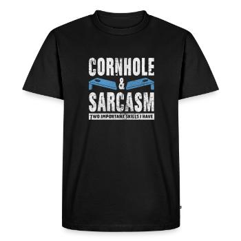 Cornhole - T-shirt Premium bio Homme - noir - Devant - Nico (187cm)