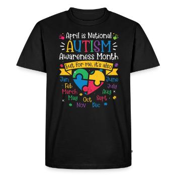 Autisme - T-shirt Premium bio Homme - noir - Devant - Nico (187cm)