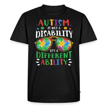 Autisme - T-shirt Premium bio Homme - noir - Devant - Nico (187cm)