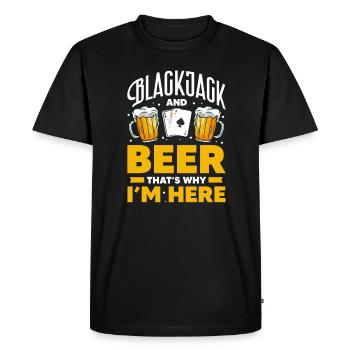 Blackjack - Men's Premium Organic T-Shirt - black - Front - Nico (187cm)