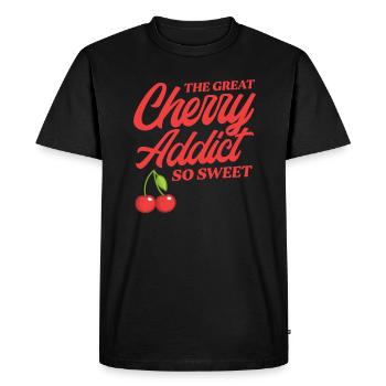 Cerisier cerisier fleur de cerisier fruit cadeau - T-shirt Premium bio Homme - noir - Devant - Nico (187cm)