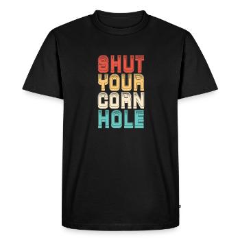 Cornhole Beanbag Blind Hole Gift - Men's Premium Organic T-Shirt - black - Front - Nico (187cm)