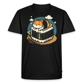 Sushi - Men's Premium Organic T-Shirt - black - Front - Nico (187cm)