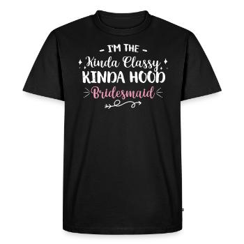 Vieille fille - T-shirt Premium bio Homme - noir - Devant - Nico (187cm)