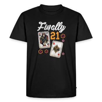 Blackjack Blackjack Jeu de cartes Casino Cadeau - T-shirt Premium bio Homme - noir - Devant - Nico (187cm)