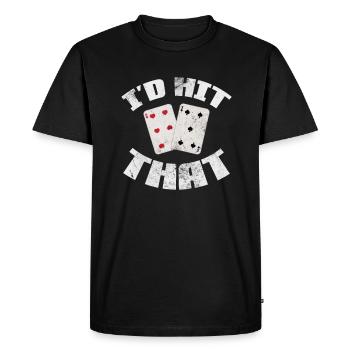 Blackjack Blackjack Jeu de cartes Casino Cadeau - T-shirt Premium bio Homme - noir - Devant - Nico (187cm)