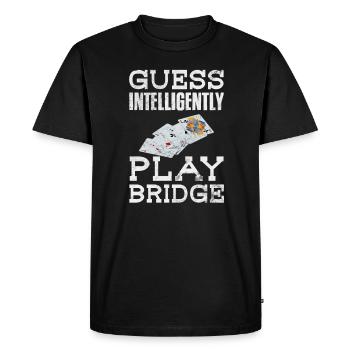 Jeu de cartes de bridge Jeu de cartes Casino Jeu de cartes Cadeau - T-shirt Premium bio Homme - noir - Devant - Nico (187cm)