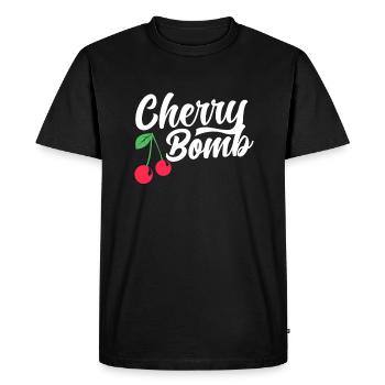Cerisier Cerisier Fleur de cerisier Fruit Cadeau - T-shirt Premium bio Homme - noir - Devant - Nico (187cm)