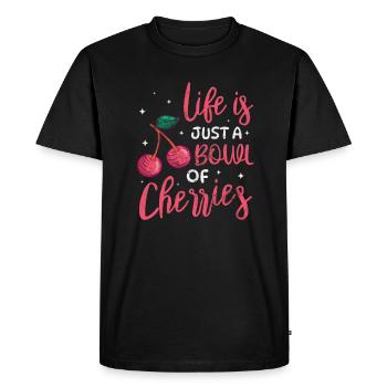 Cerise - T-shirt Premium bio Homme - noir - Devant - Nico (187cm)