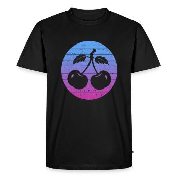 Cerisier Cerisier Fleur de cerisier Fruit Cadeau - T-shirt Premium bio Homme - noir - Devant - Nico (187cm)
