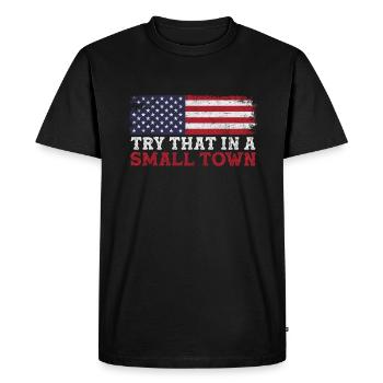 Pays - T-shirt Premium bio Homme - noir - Devant - Nico (187cm)