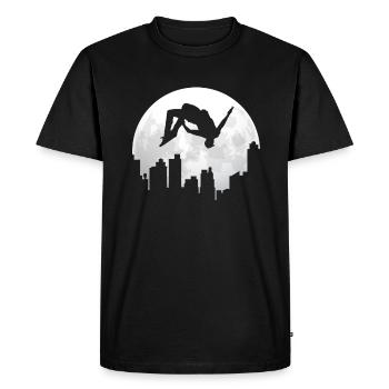 Cadeau Parkour Parkur Parcur Sport - T-shirt Premium bio Homme - noir - Devant - Nico (187cm)
