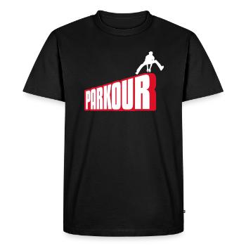 Cadeau Parkour Parkur Parcur Sport - T-shirt Premium bio Homme - noir - Devant - Nico (187cm)