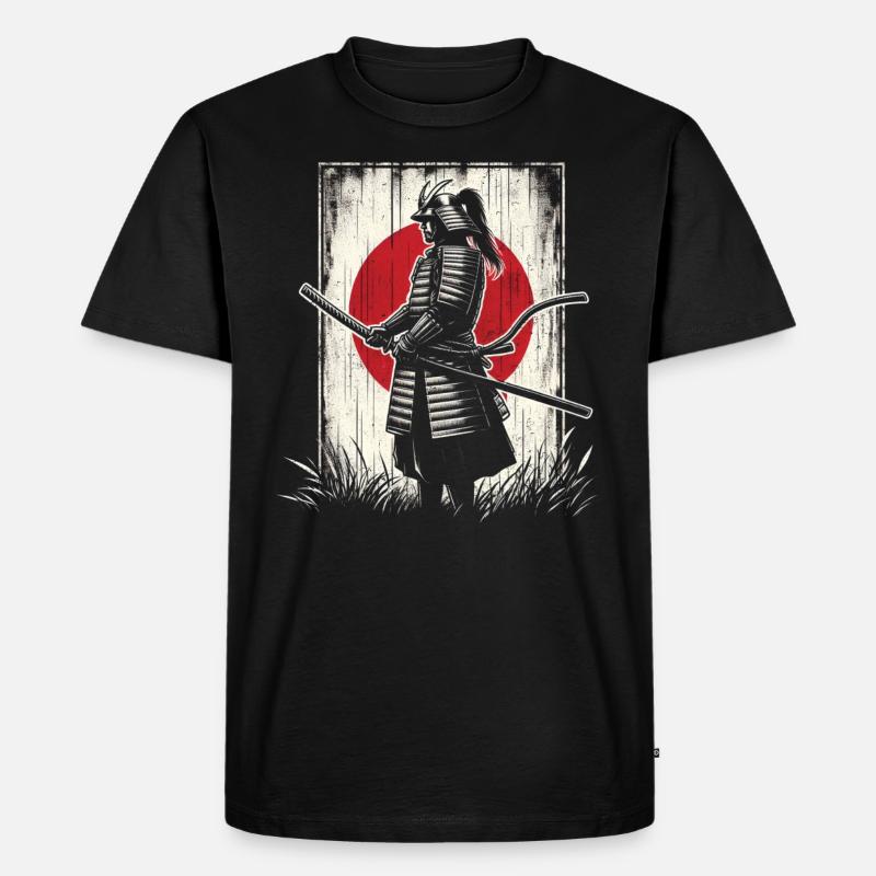 Samurai - Männer Premium Bio T-Shirt - Schwarz