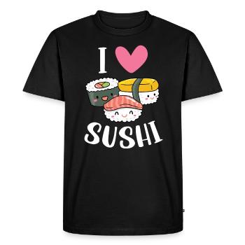 Sushi Food Japan Nigiri Gift - Men's Premium Organic T-Shirt - black - Front - Nico (187cm)