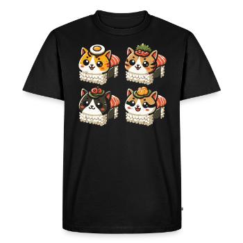 Sushi - Men's Premium Organic T-Shirt - black - Front - Nico (187cm)