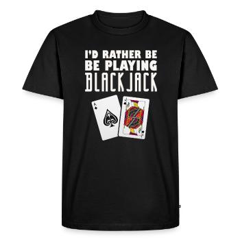 Blackjack - Men's Premium Organic T-Shirt - black - Front - Nico (187cm)
