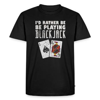 Blackjack Blackjack Jeu de cartes Casino Cadeau - T-shirt Premium bio Homme - noir - Devant - Nico (187cm)