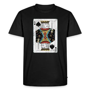 Jeu de cartes de bridge Jeu de cartes Casino Jeu de cartes Cadeau - T-shirt Premium bio Homme - noir - Devant - Nico (187cm)