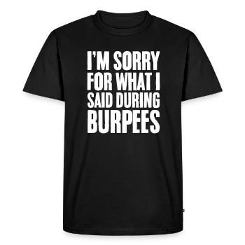 Burpees Fitness Cadeau de musculation Burpee - T-shirt Premium bio Homme - noir - Devant - Nico (187cm)