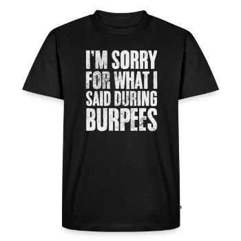 Burpees - T-shirt Premium bio Homme - noir - Devant - Nico (187cm)