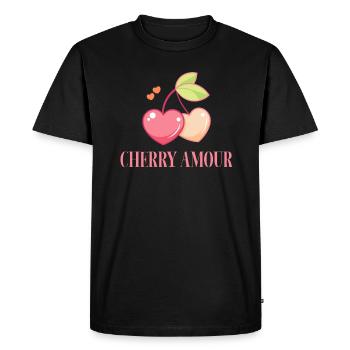 Cerisier Cerisier Fleur de cerisier Fruit Cadeau - T-shirt Premium bio Homme - noir - Devant - Nico (187cm)